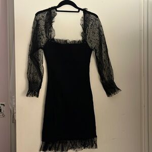 Storia black lace & cling dress